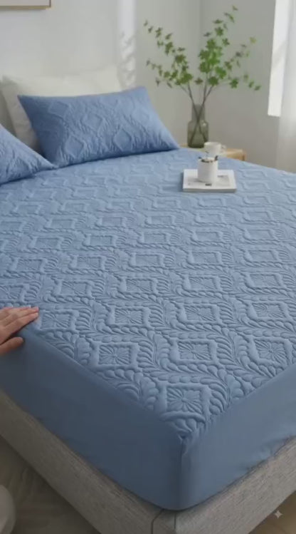 Waterproof Quilted Mattress Protector with Elastic Corners — 2-in-1