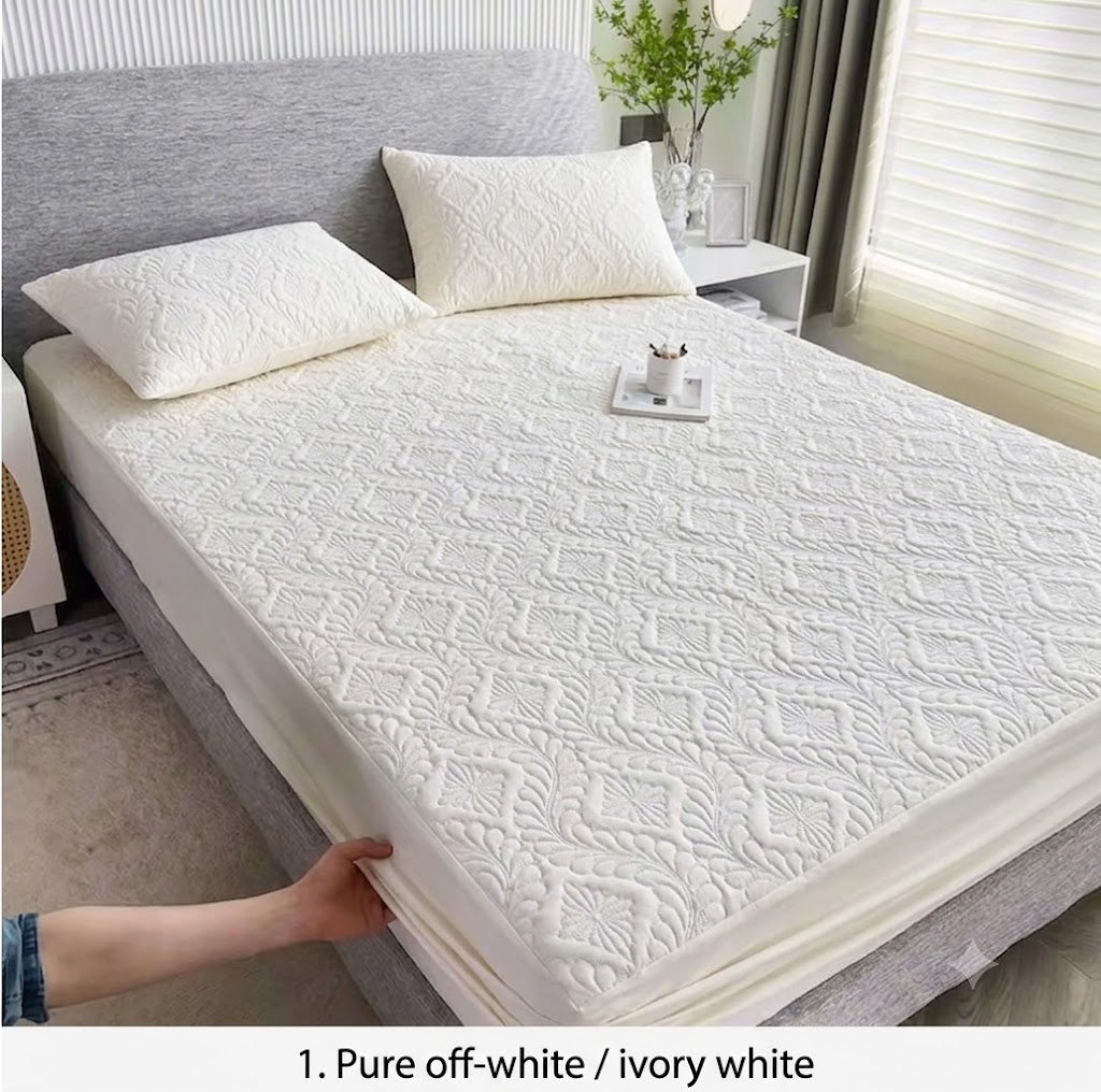 Waterproof Quilted Mattress Protector with Elastic Corners — 2-in-1