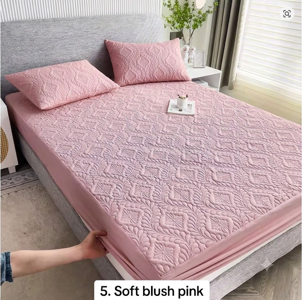 Waterproof Quilted Mattress Protector with Elastic Corners — 2-in-1
