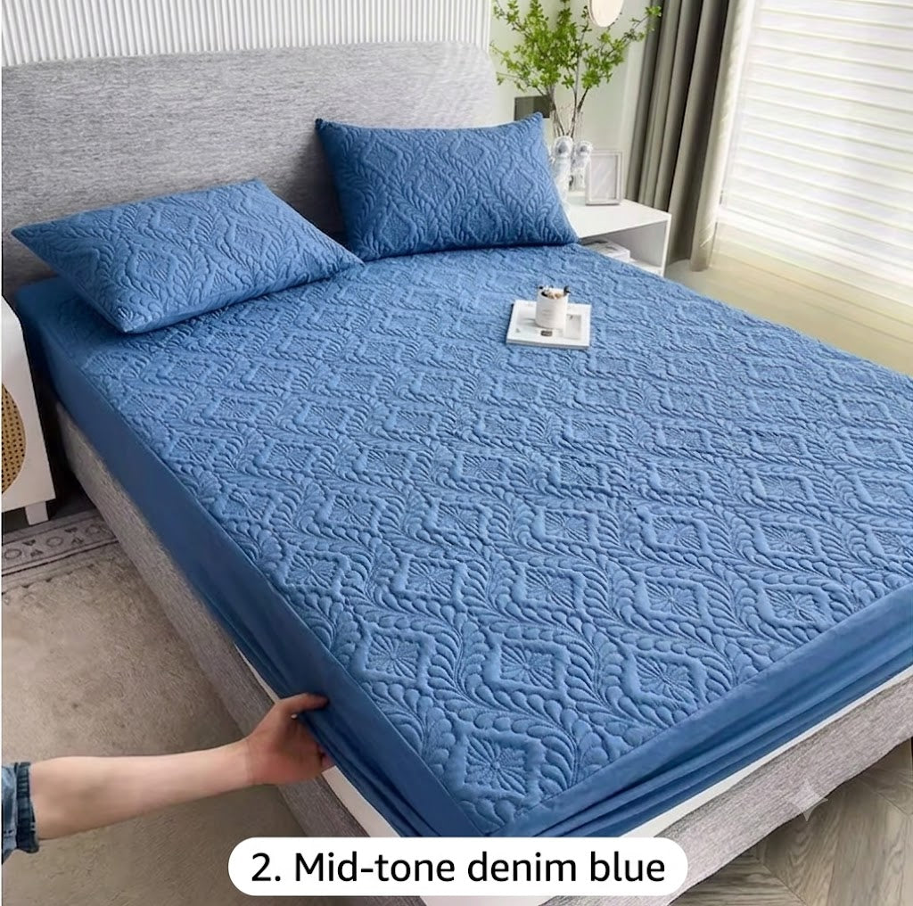Waterproof Quilted Mattress Protector with Elastic Corners — 2-in-1