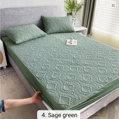 Waterproof Quilted Mattress Protector with Elastic Corners — 2-in-1