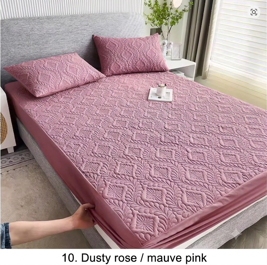 Waterproof Quilted Mattress Protector with Elastic Corners — 2-in-1