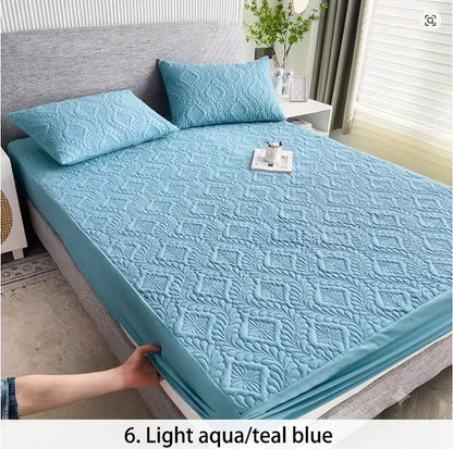 Waterproof Quilted Mattress Protector with Elastic Corners — 2-in-1